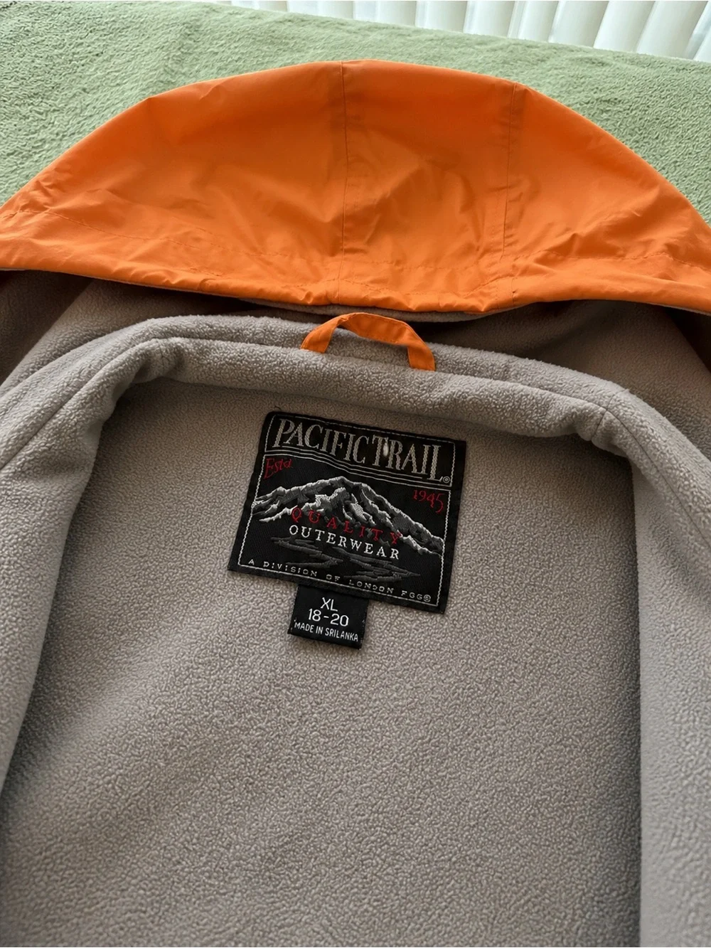 Pacific Trail Orange Hooded Fleece-Lined Jacket